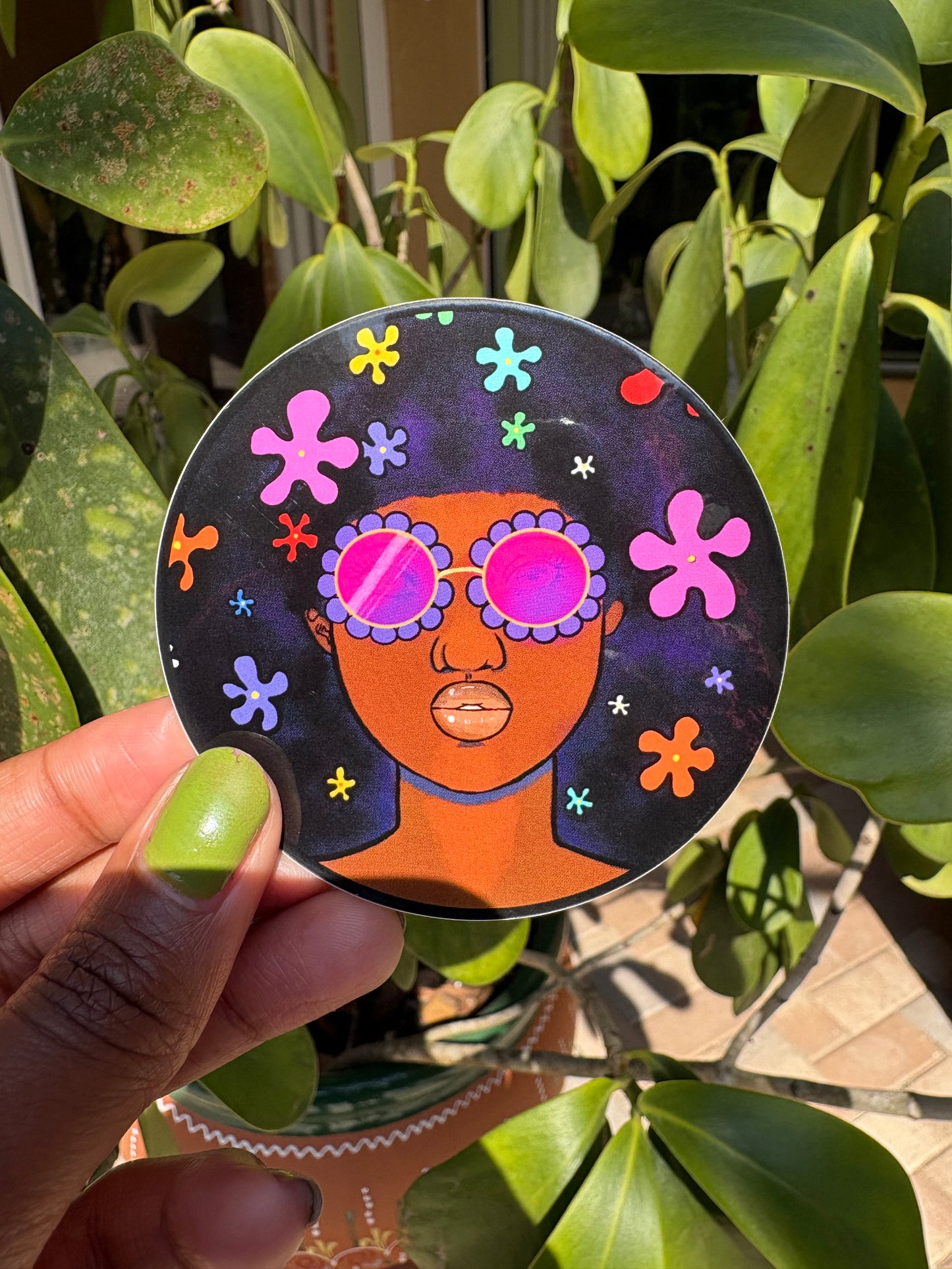 Groovy Afro Sticker
